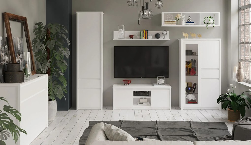 Biały regał wiszący w stylu skandynawskim G1-H34