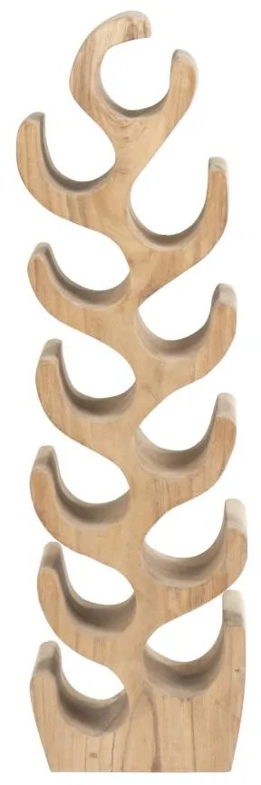 Stojak na butelki z drewna suar – 12 butelek – 28 × 19 × 100 cm (dł. × szer. × wys.) – kolor naturalny – GUIMARAS