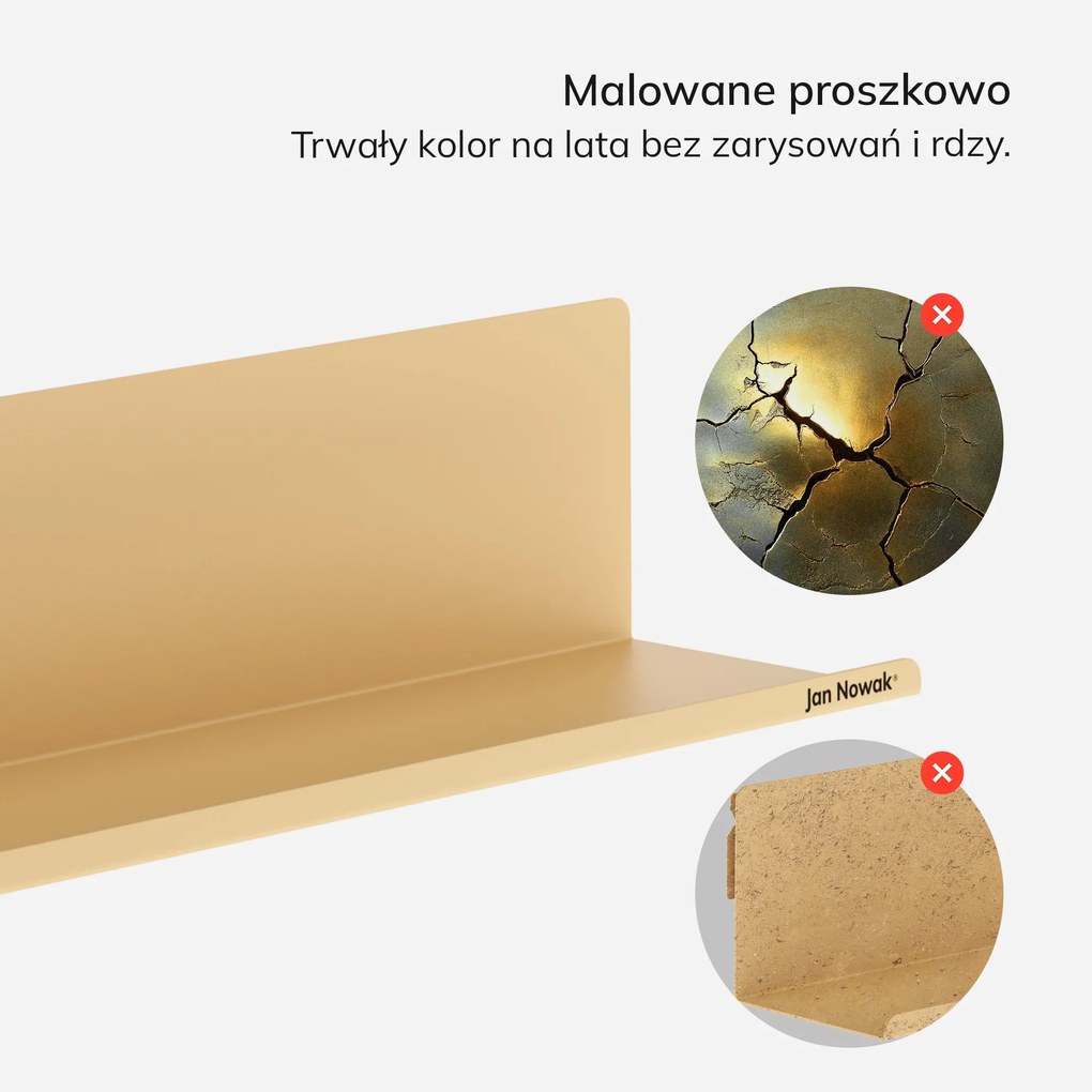 Półka wisząca metalowa beżowa, 400 mm: JOANNE Fresh Style