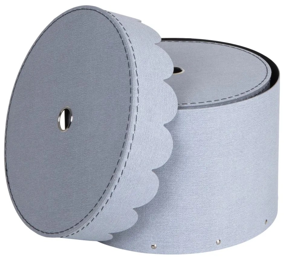 Jasnoszare kartonowe pojemniki z pokrywką zestaw 2 szt. ø 26x17,5 cm Wilma – Bigso Box of Sweden