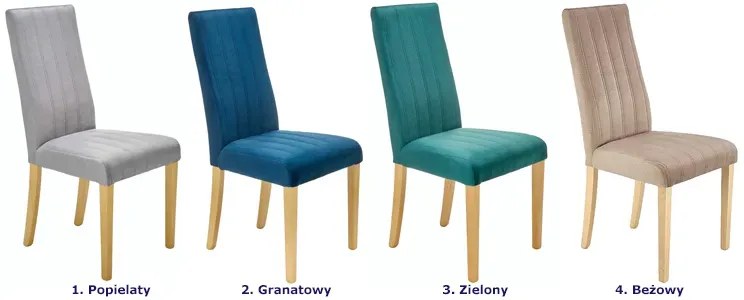 Niebieskie drewniane krzesło welurowe N1-W54