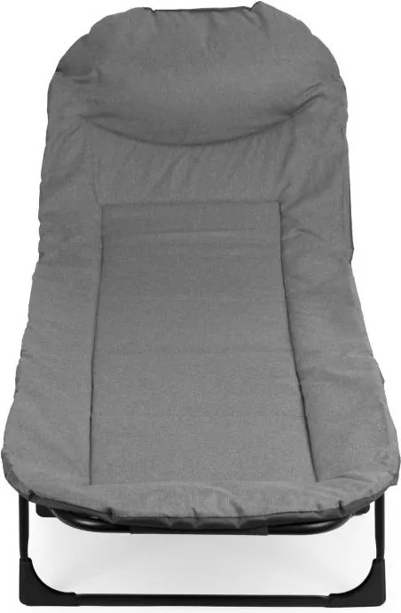 Leżanka turystyczna Venturo - składane łóżko polowe na camping, kolor szary