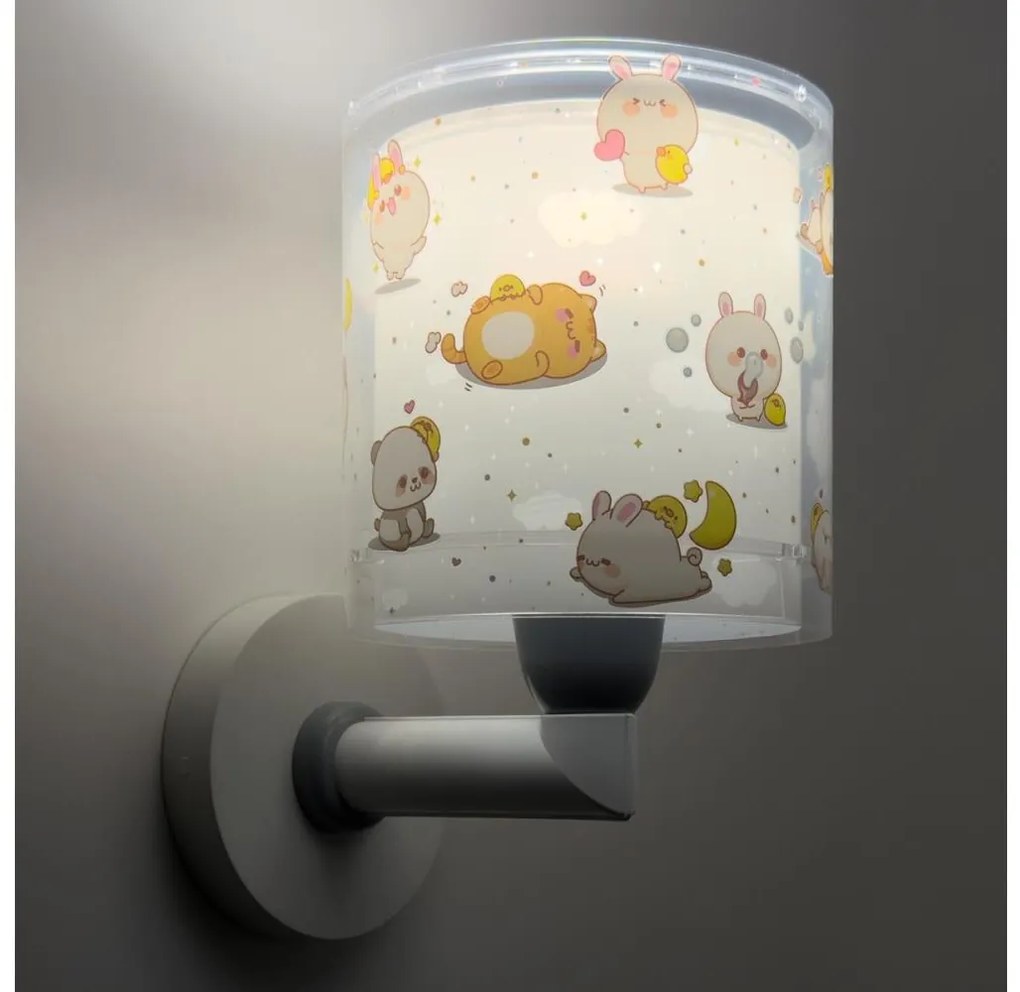 Dalber 41769E - Dziecięca lampa ścienna KAWAII FRIENDS 1xE27/15W/230V szara