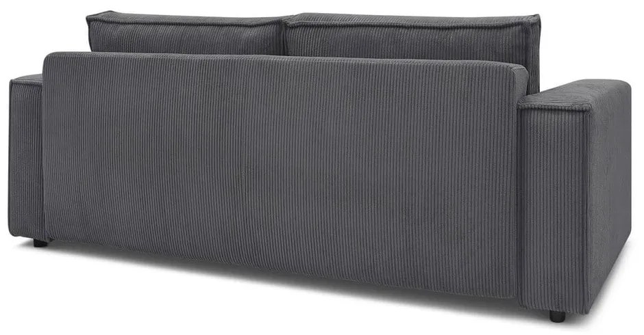 Ciemnoszara sztruksowa rozkładana sofa 245 cm Nihad – Bobochic Paris