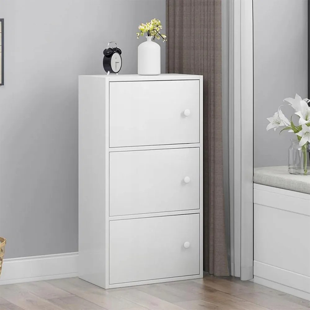 Minimalistyczna biała szafa w stylu skandynawskim - 78x30x40 cm