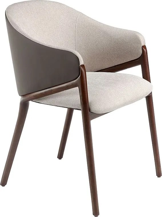 Krzesło z ekoskóry w kolorze beżowym i ciemnej norek 4090 ANGEL CERDA