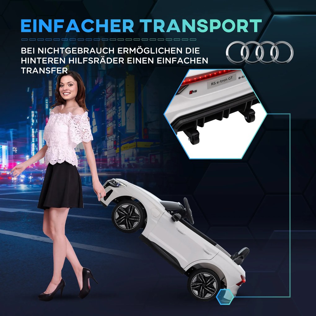 HOMCOM Auto Elektryczne dla Dzieci Biały Pojazd z Pilotem Bezpieczny i Zabawny | Aosom PL