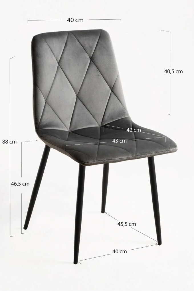 Zestaw 4 Krzese Lyke Aksamitne