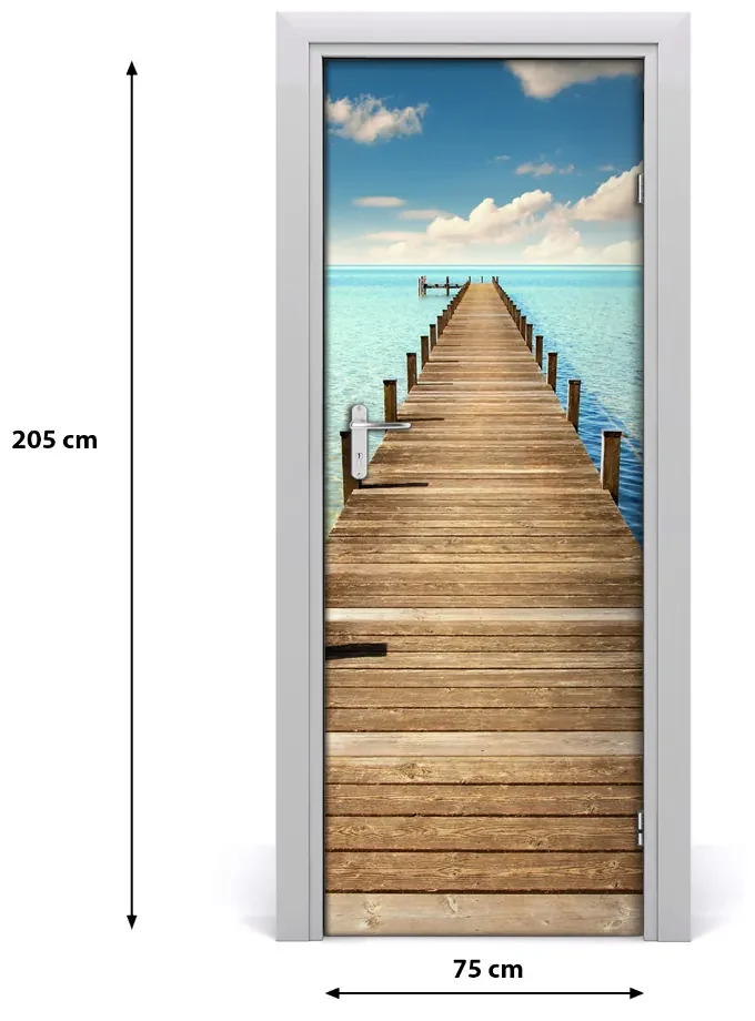 Naklejka fototapeta na drzwi Drewniane molo