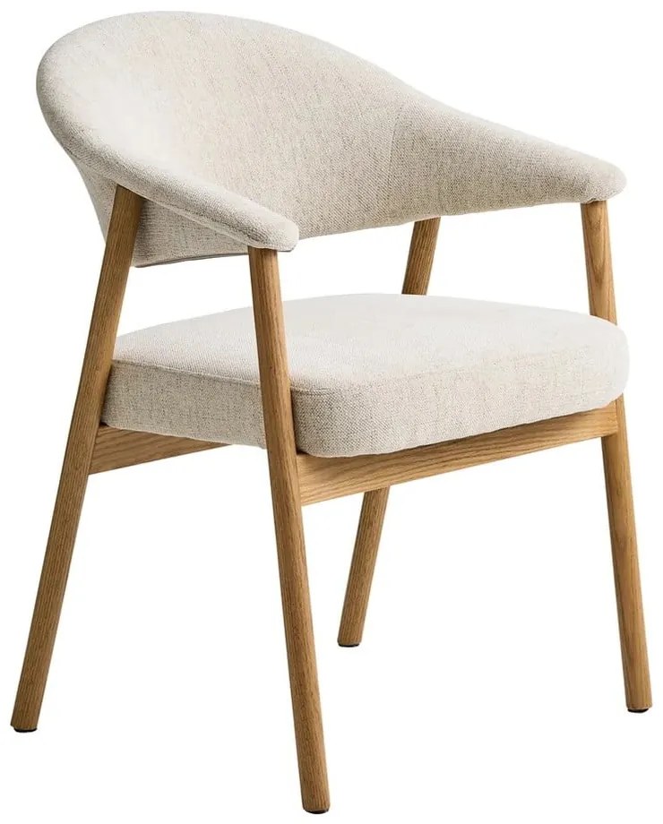 Kremowe krzesła z litego drewna dębowego z podłokietnikami zestaw 2 szt. Elk – Unique Furniture
