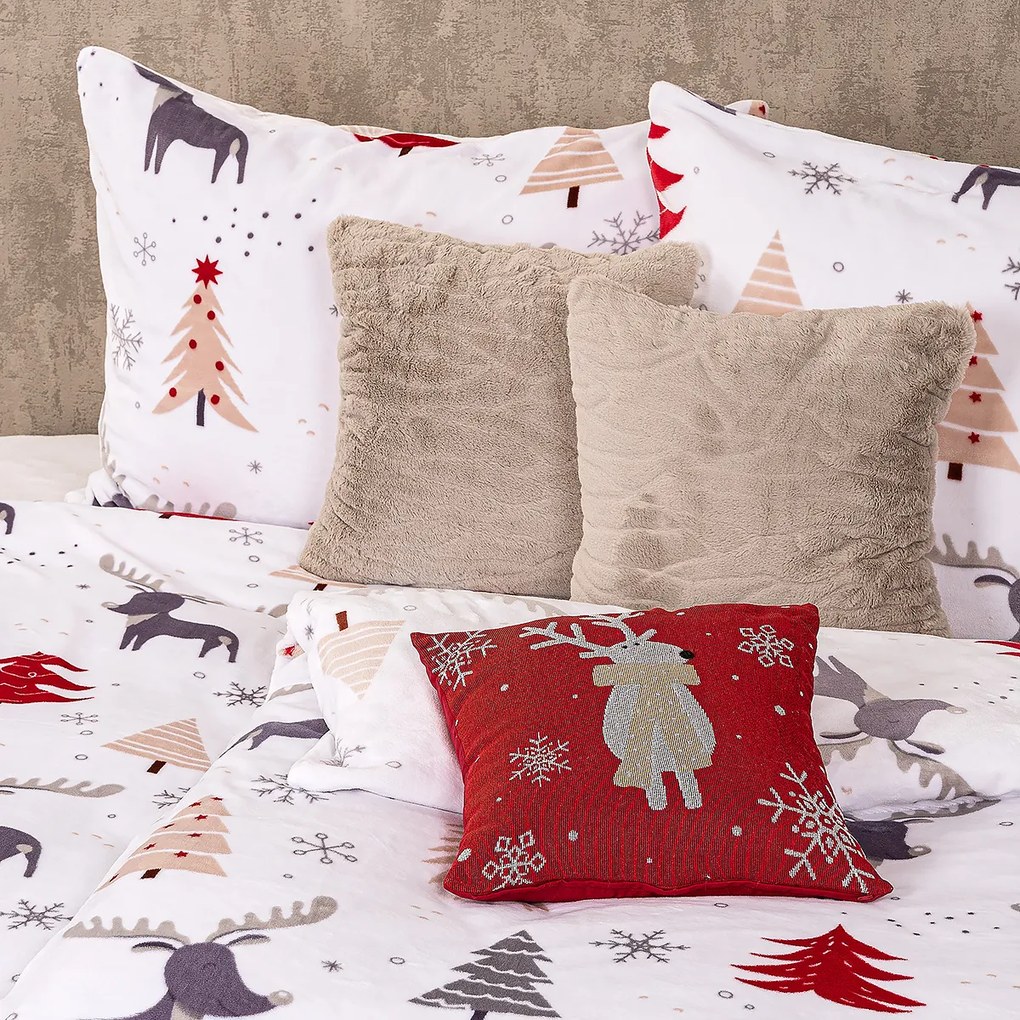 4Home Pościel mikroflanela Cute reindeer mikroflanela, 160 x 200 cm, 70 x 80 cm