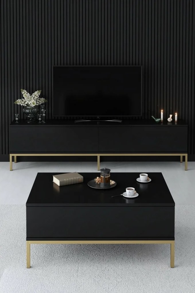 Stolik pod telewizor Lord Black and Gold