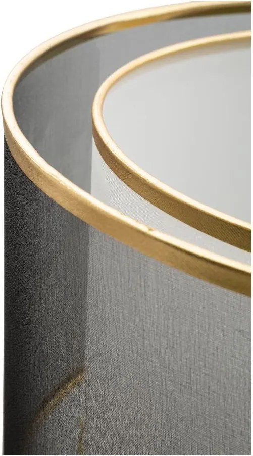 Lampa stojąca w czarno-złotym kolorze z tekstylnym kloszem (wysokość 153 cm) Levels – Mauro Ferretti