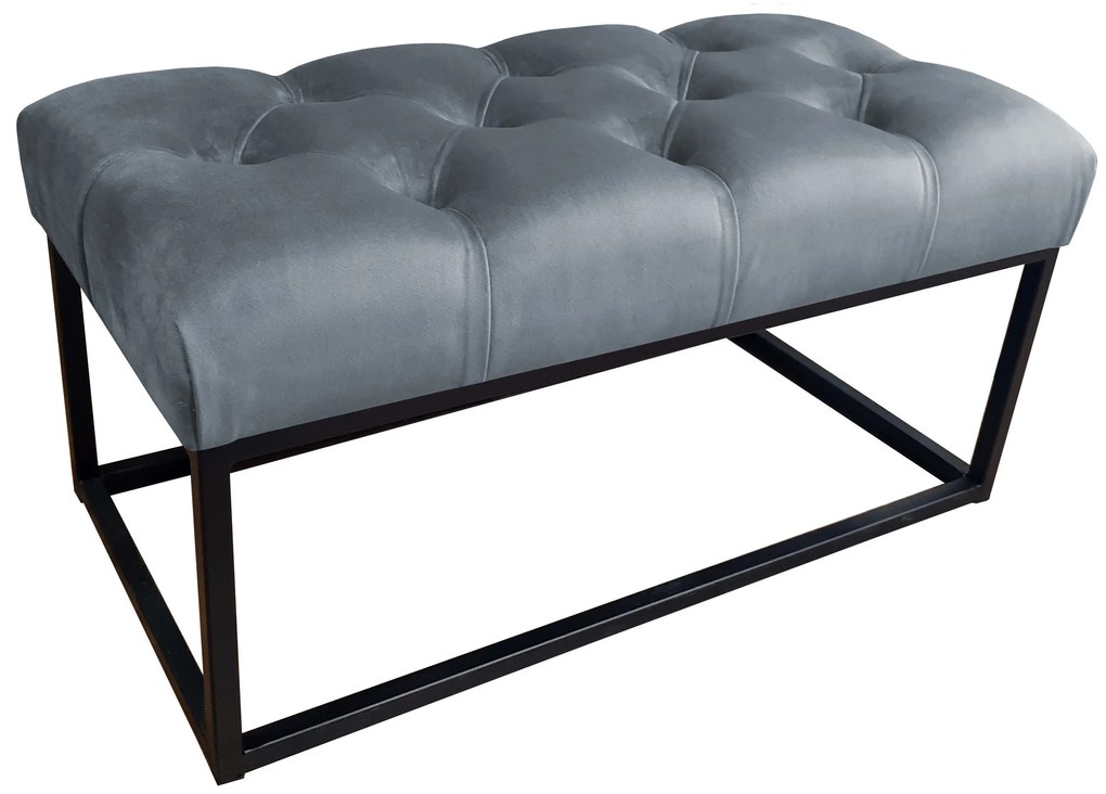 Ławka CHESTERFIELD LOFT BL14 pufa podnóżek metal