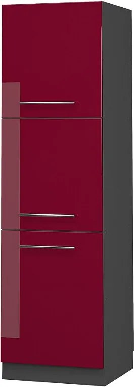 Szafka kuchenna bordowa czerwień wysoki połysk 60x58x206.8 fame-line