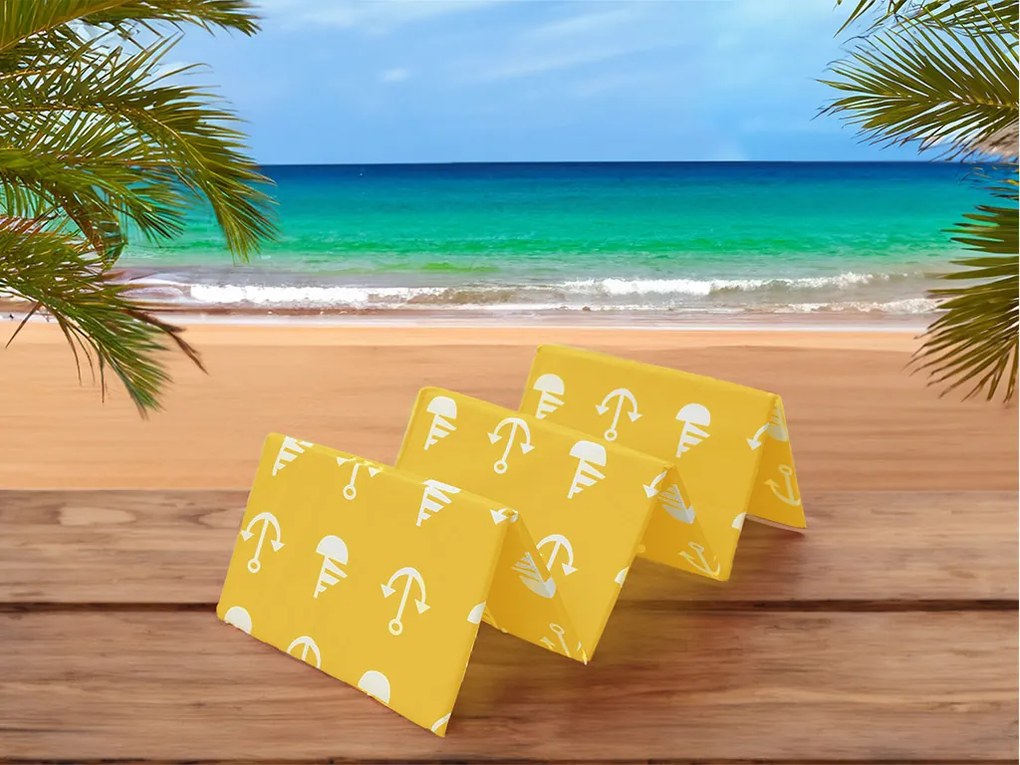 Leżak plażowy KOTWICA 180x50 cm, żółty