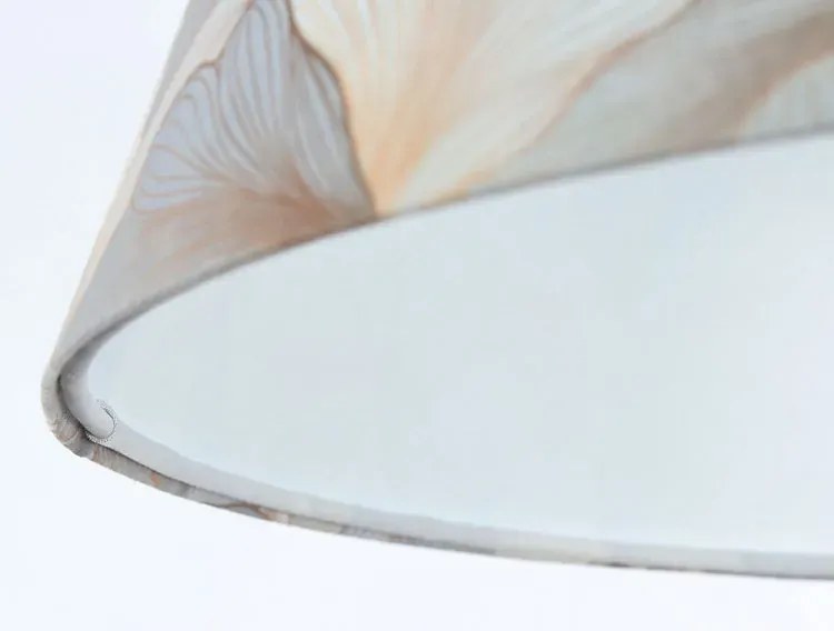 Srebrna lampa wisząca welurowa w kwiaty - 26X 60cm S411 A0-D12