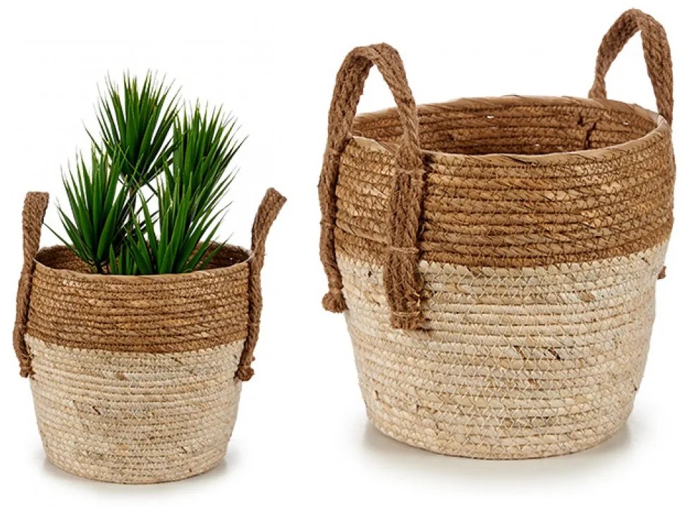 Słomiana okrągła osłonka na doniczkę TWO STRAW