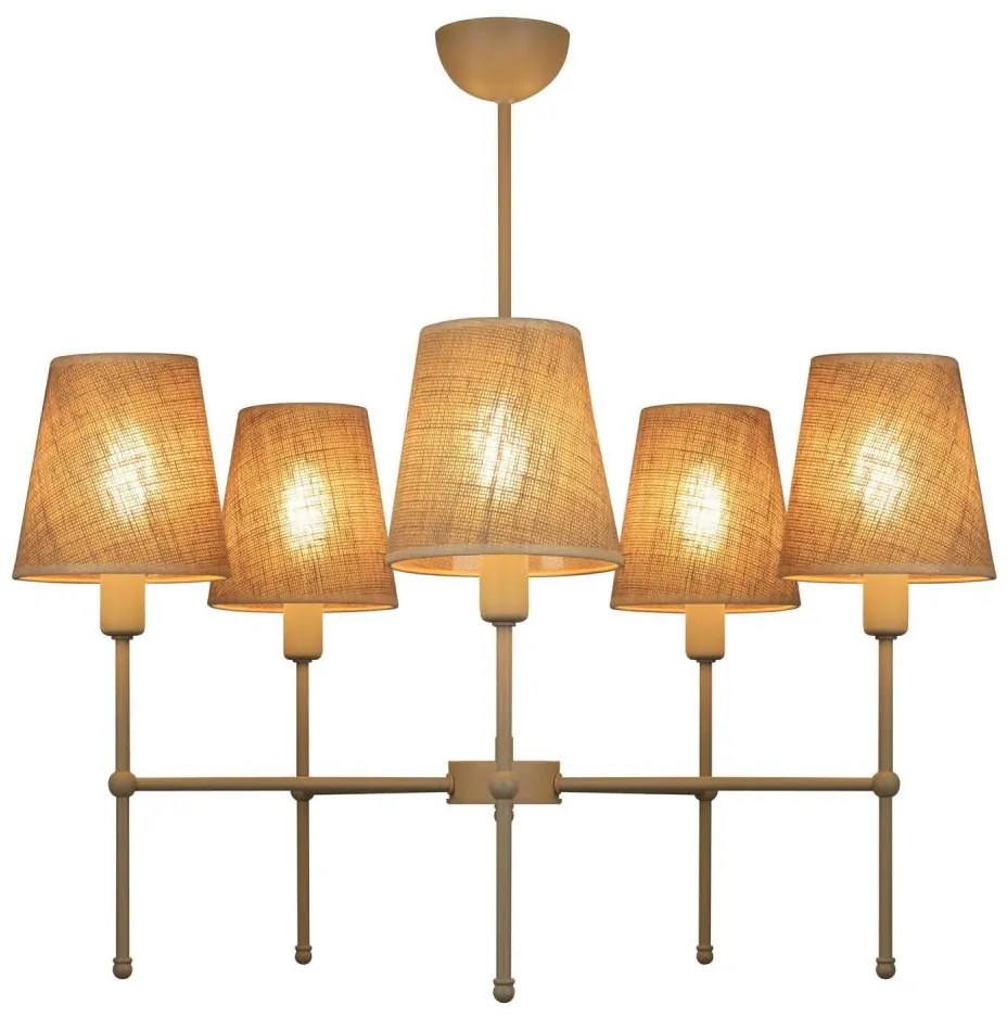 Żyrandol na pręcie MADELA 5xE14/40W/230V juta/beżowy