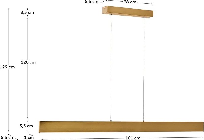 Lampa wisząca LED w kolorze złota z metalowym kloszem Boadella – Kave Home