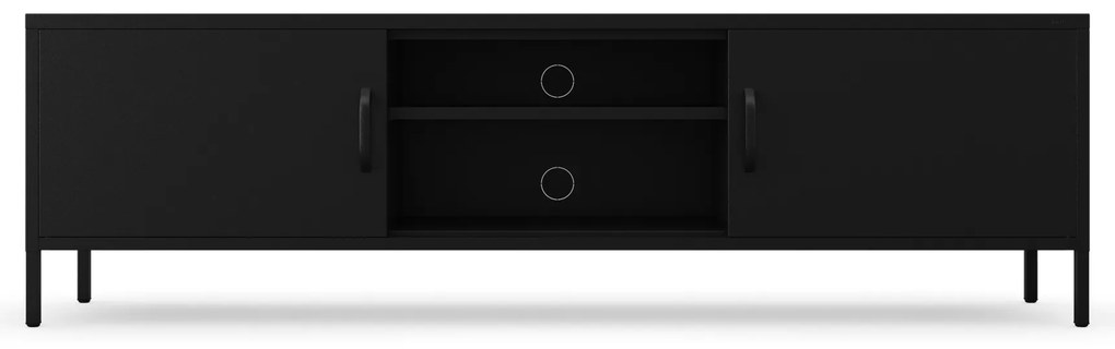 Szafka RTV długa XL czarna ROSARIA 1700 x 400 x 500 mm