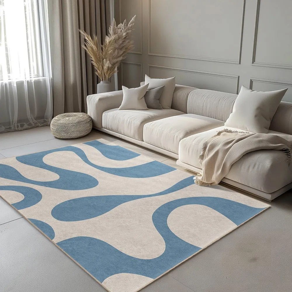 Niebieski dywan odpowiedni do prania 60x100 cm Blue Latte – Mila Home
