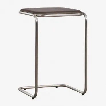 Kwadratowy Stolik Pomocniczy 35x35 Cm Z Drewna Akacjowego I Stali Nierdzewnej Altrex Ciemny Akacjowy Brąz - Sklum