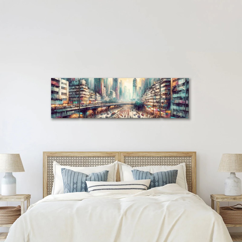 Obraz - Życie w wielkim mieście (170x50 cm)