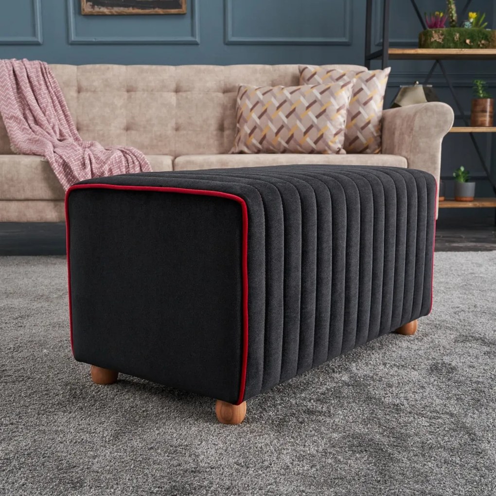 Stołek Mabel Pouf Czarny
