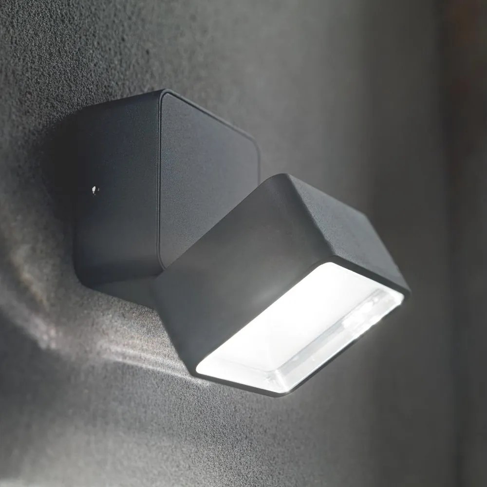 Ideal Lux -LED Zewnętrzna oprawa ścienna OMEGA LED/7W/230V CRI 90 IP54 antracyt