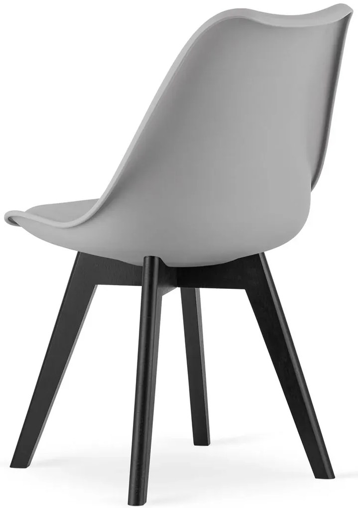 Komplet szarych ergonomicznych krzeseł z czarnymi nogami 4 szt. - Ares 4S