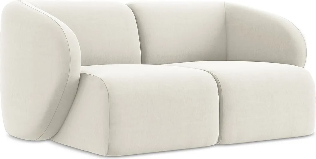 Modułowa sofa 2-osobowa - z tkaniny welwetowej - jasny beż - LANI