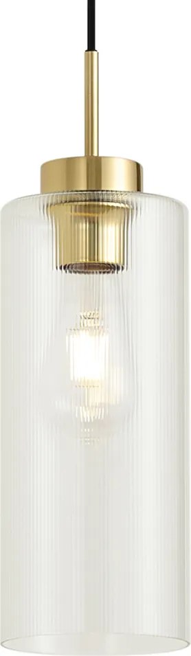 Lampa wisząca Art Deco złota z przezroczystym szkłem do systemu szynowego 1-fazowego - Iconic Laura