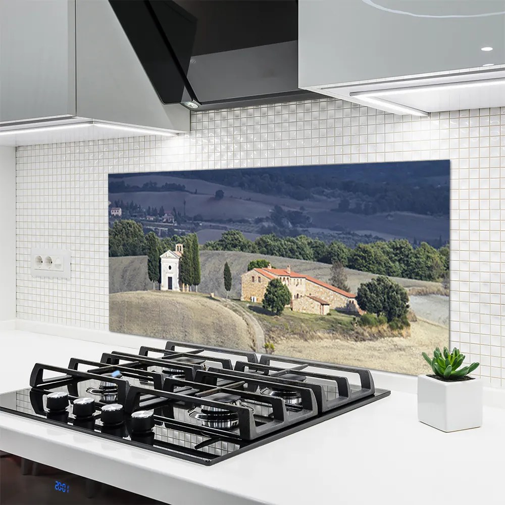 Panel nad blat kuchenny Pejzaż z Drzewami na Łące