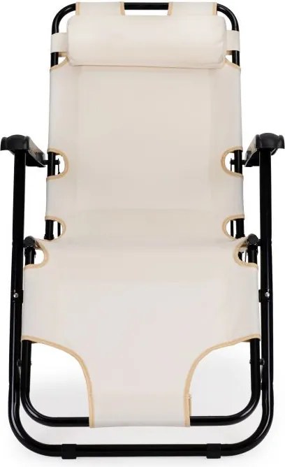 Regulowany leżak ogrodowy składany Tenero 010, beżowy