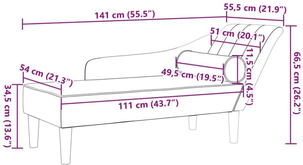 Ciemnoszara leżanka z poduszką do salonu S5-T34