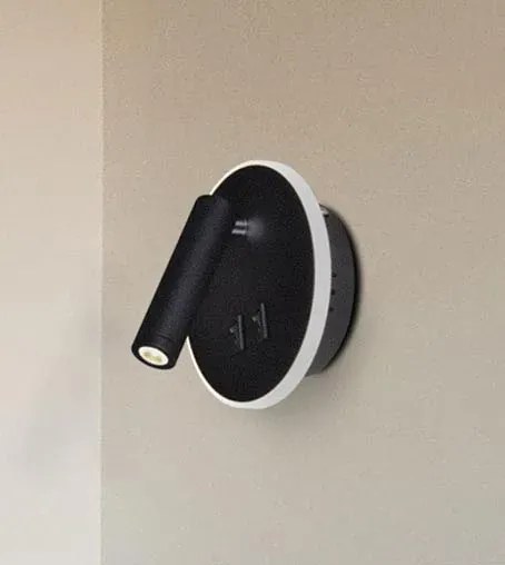 Czarny okrągły kinkiet LED ruchomy - 7X S576 A1-H98