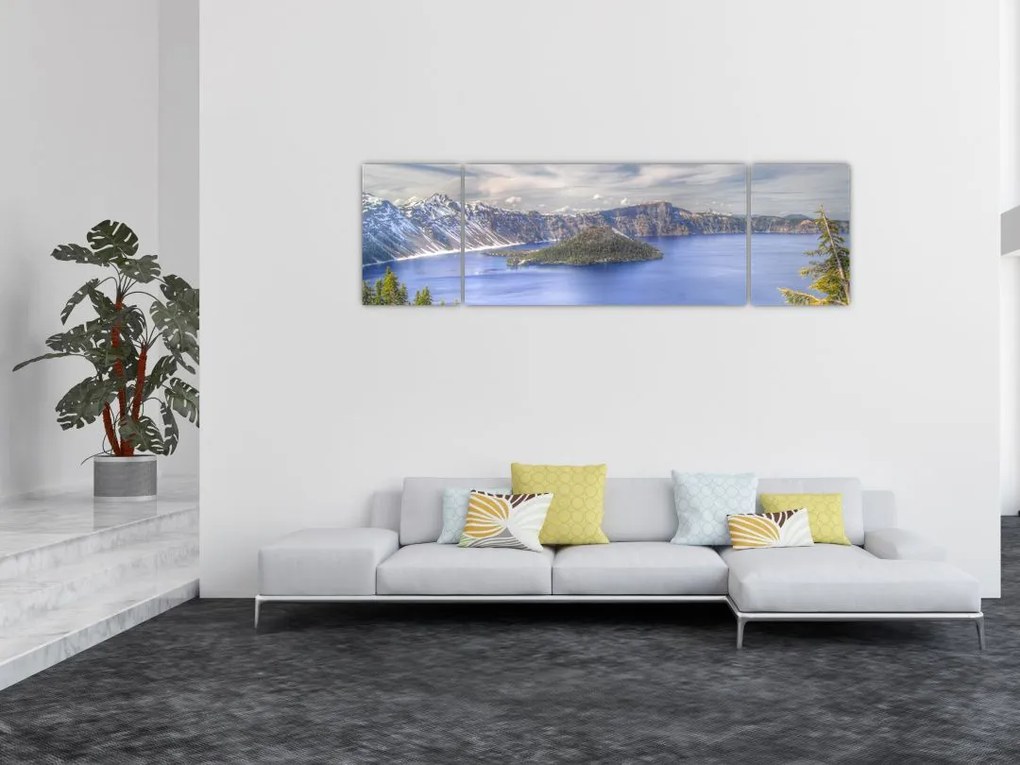 Obraz górskiego jeziora (170x50 cm)