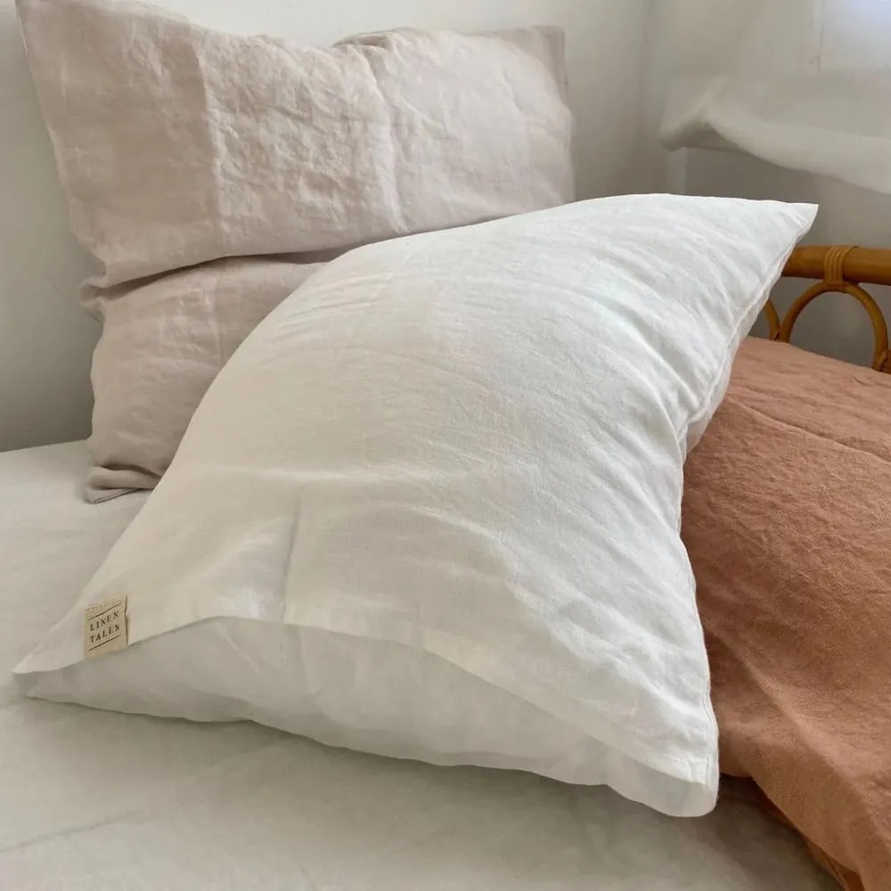 Lniana poszewka na poduszkę 80x80 cm White – Linen Tales