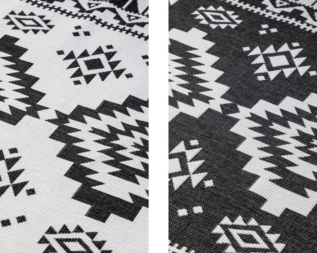Dywan dwustronny zewnętrzny Gemini kremowo-czarny 160 cm x 230 cm