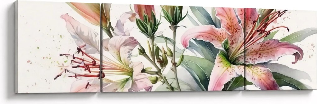 Obraz - Lilie, ilustracje (170x50 cm)