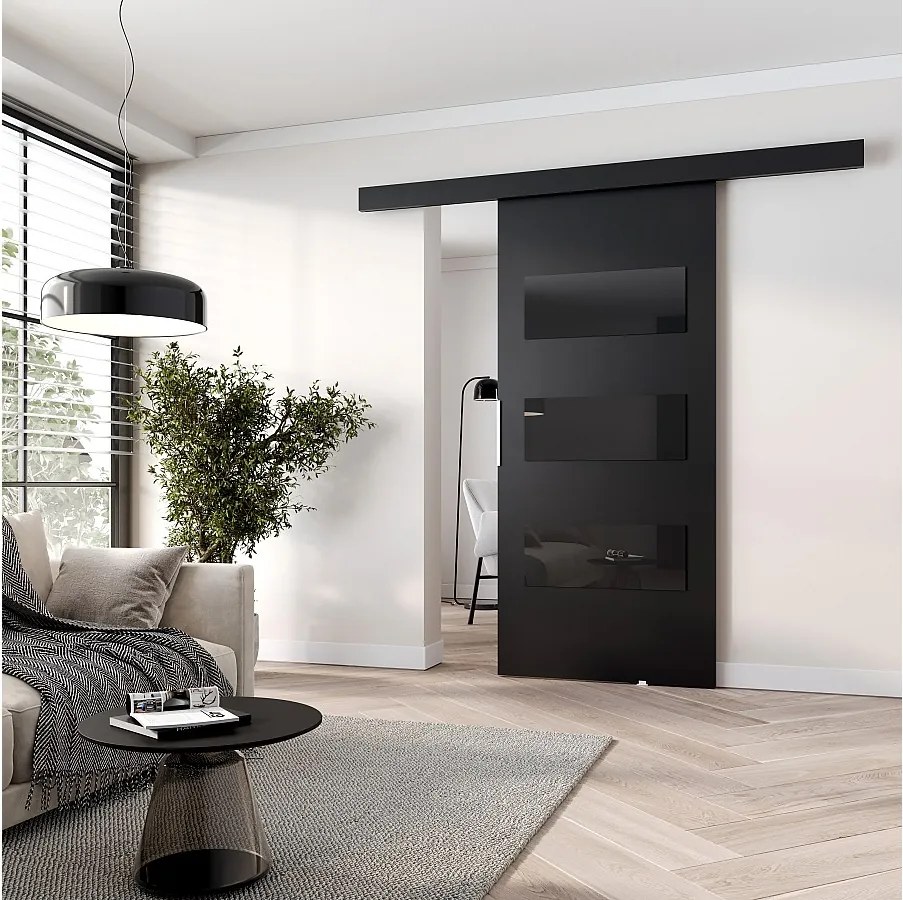 MINIO go for it, Drzwi przesuwne wewnętrzne CLEAN E 106 cm  w kolorze czarnym