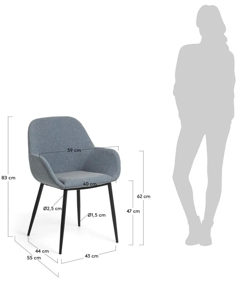 Niebieskie krzesło Konna – Kave Home