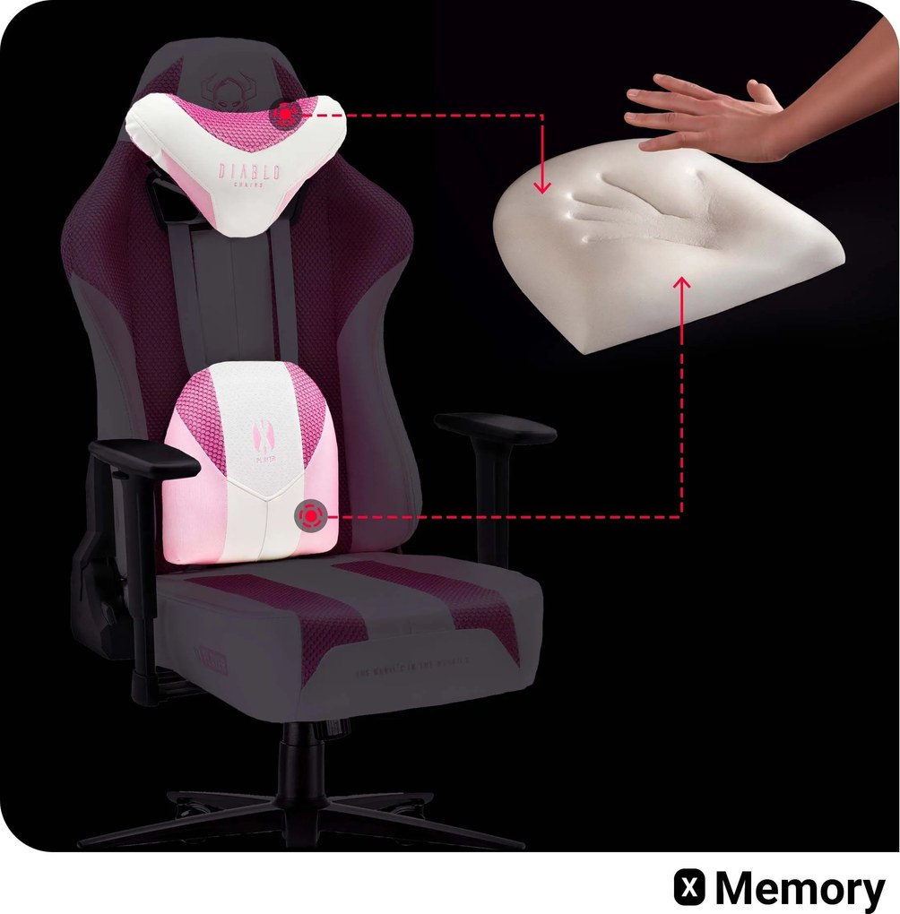 Fotel gamingowy Diablo X-Player 2.0 Normal Size Marshmallow Pink
