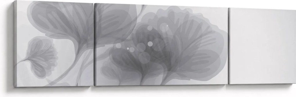 Obraz kwiatów w odcieniach szarości (170x50 cm)