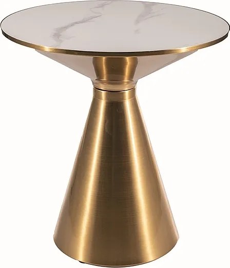 Stolik pomocniczy glamour z ceramicznym blatem w połysku Aries