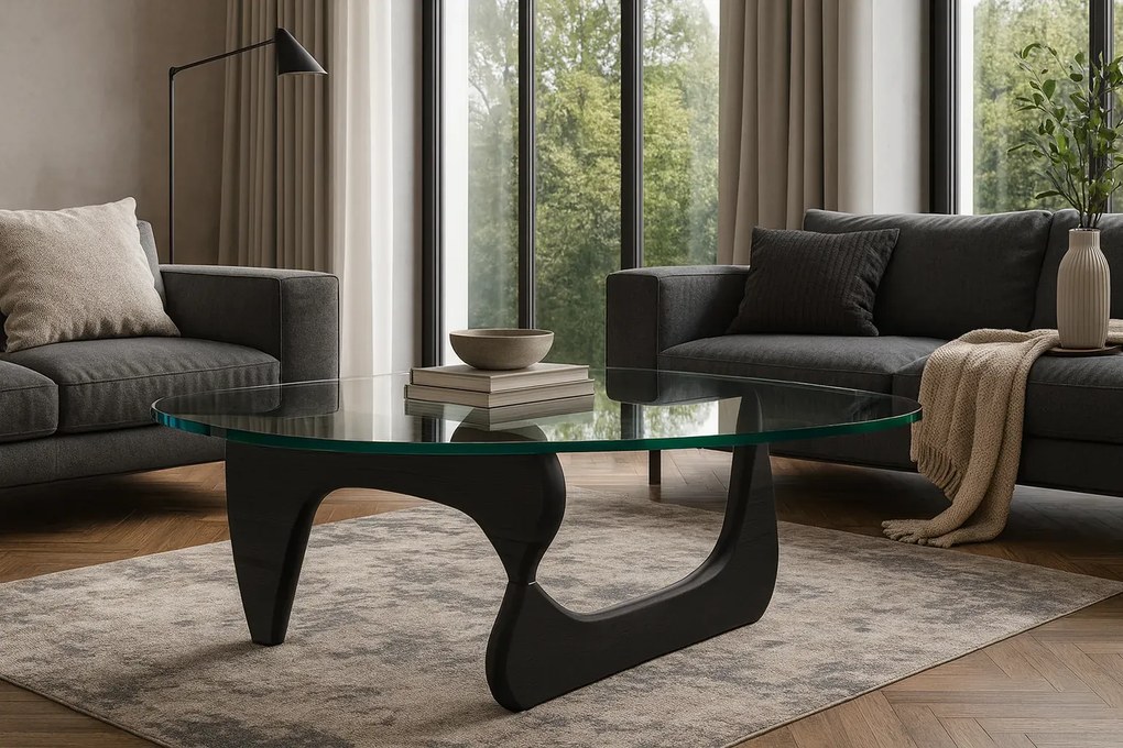Czarny stolik kawowy glamour - Vidia