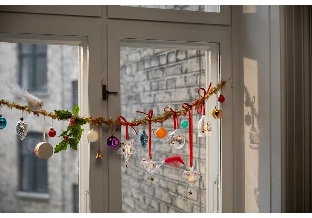 Szklana ręcznie dmuchana ozdoba świąteczna 7 cm Ann-Sofi Romme Annual Christmas Bird 2025 – Holmegaard