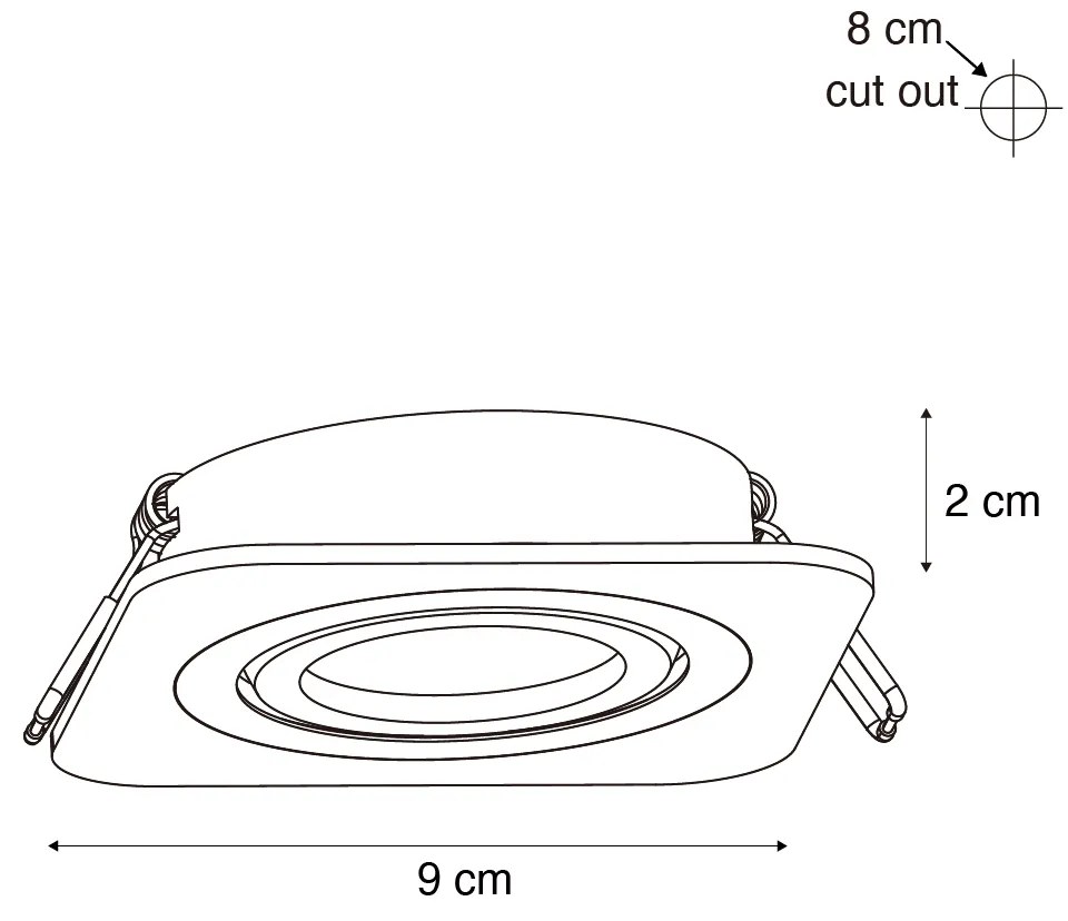 Zestaw 6 okrągłych reflektorów wpuszczanych Gunmetal GU10 50mm Regulowane IP44 - Alberto
