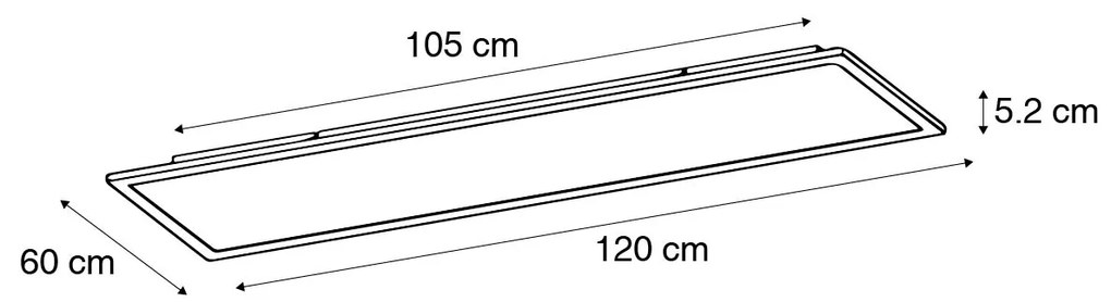 Stalowy plafon 120 cm z wbudowanym LED z pilotem - Liv